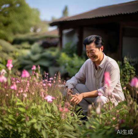黄晓明晒收折耳根花，生活简单快
