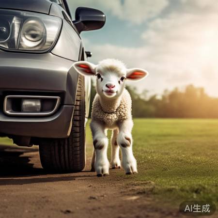 小羊羔意外被困车头，紧急救援过程令人动容