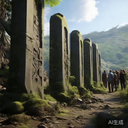 男子探险发现神秘剑形石柱阵，揭秘古老遗迹之谜