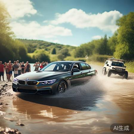 网友热议:宝马熄火,越野玩水