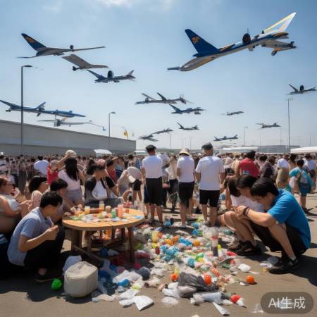 长春航展乱扔垃圾，环保意识待提