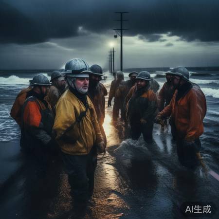 防台风,工作人员辛苦了