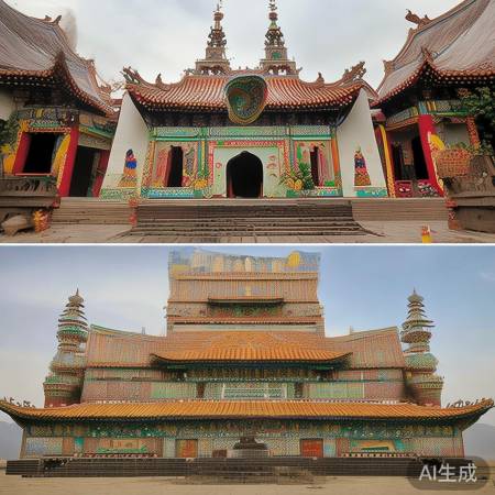 大召寺庄严肃穆，五塔寺壁画精美