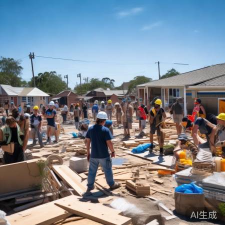 台风后重建,共抗疫情