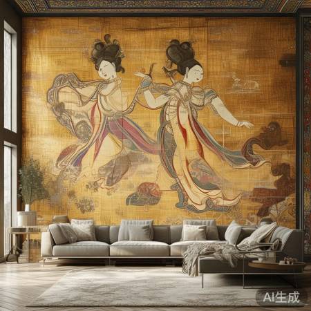 丝路瑰宝,飞天壁画入时尚