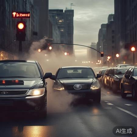 惊险刹车避车祸