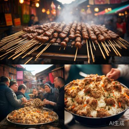 新疆烤串香，手抓饭风味独特