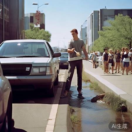 小伙堵车巧变垂钓者，揭秘停车钓鱼新潮流