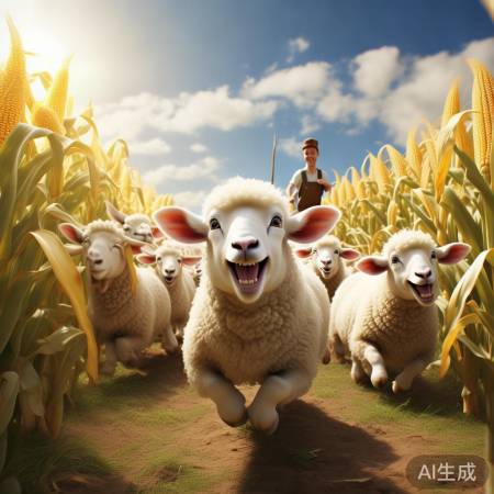 羊群喜提丰收玉米盛宴，狂吃几百斤！