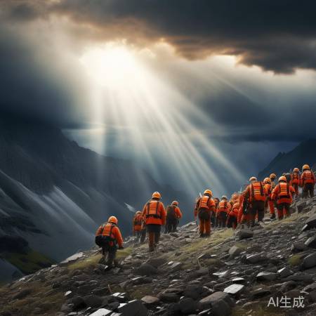 广西南友高速隧道口突发山体滑坡，紧急救援中