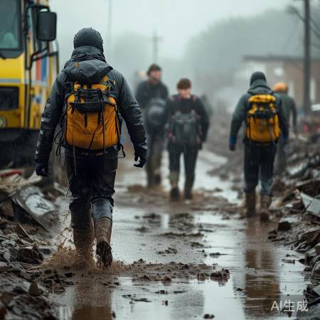 志愿者英勇救灾