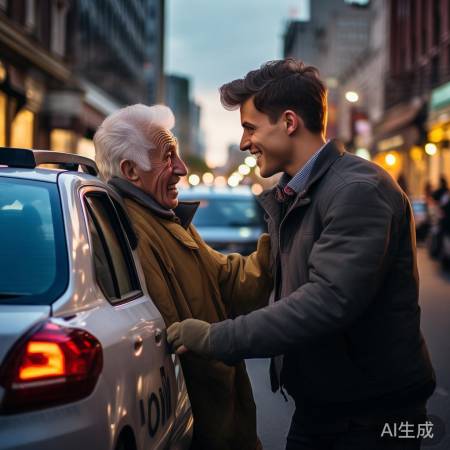 勇敢司机救老人