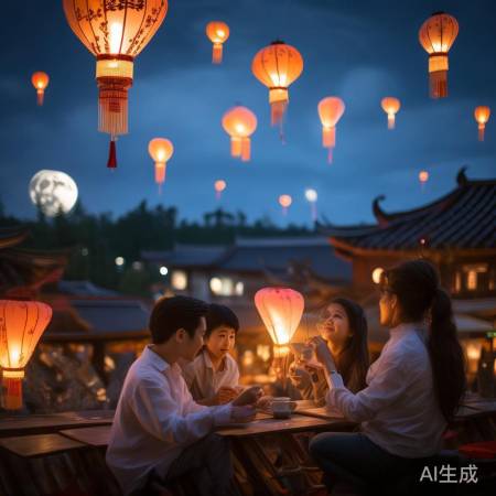 中秋习俗多,赏月猜灯谜