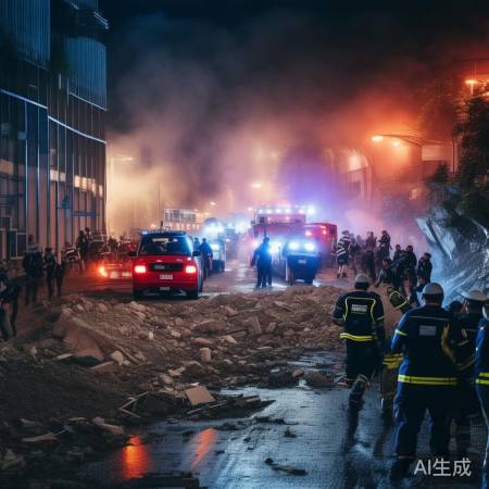 南宁一大桥附近路面坍塌紧急现场报道