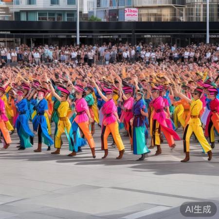 整齐的朝鲜团体操