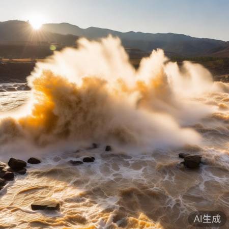 壶口瀑布水量激增，壮观金涛拍岸现奇观