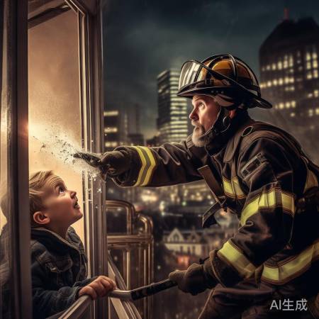 消防员救出老人与孙子