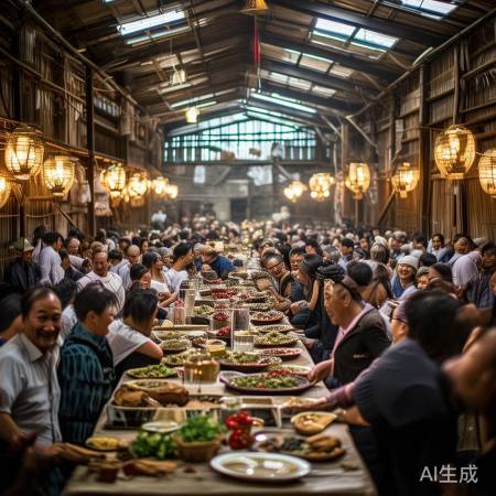 天气恶劣下，村民借闲置猪圈摆丧宴：独特习俗引关注