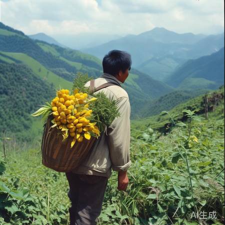 农村张先生摘贵重黄精