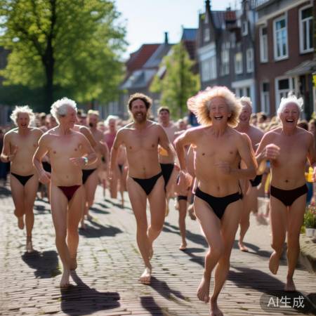荷兰小镇裸跑热议