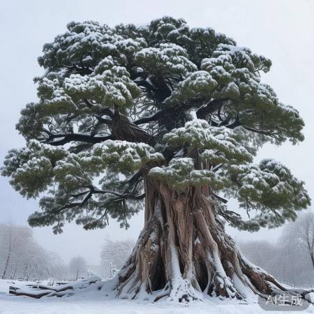 哈尔滨冬日奇观：大树沐浴雪花洗礼