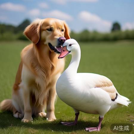 网友热议忠犬救鹅