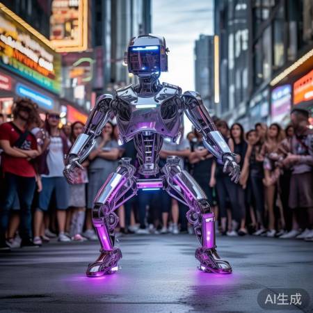 机器人街舞秀引人群