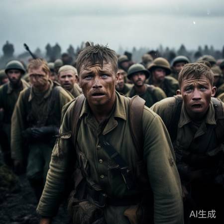 英勇抗战士兵，保家卫国精神