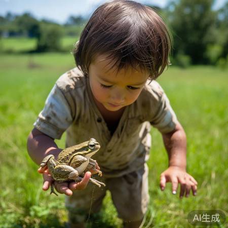 萌娃恶作剧抓牛蛙，妈妈惊慌失措现场曝光