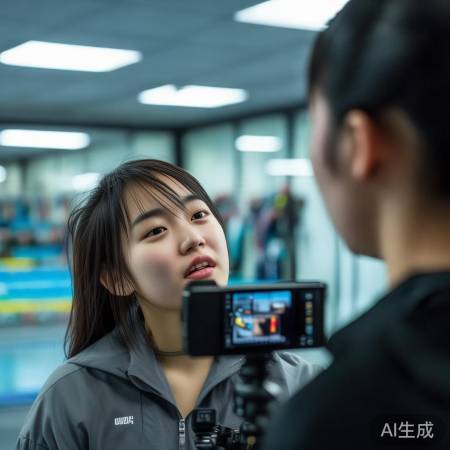 跳水新星陈芋汐为全红婵加油鼓劲