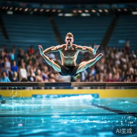 选手险些撞池壁，空中华丽转身入