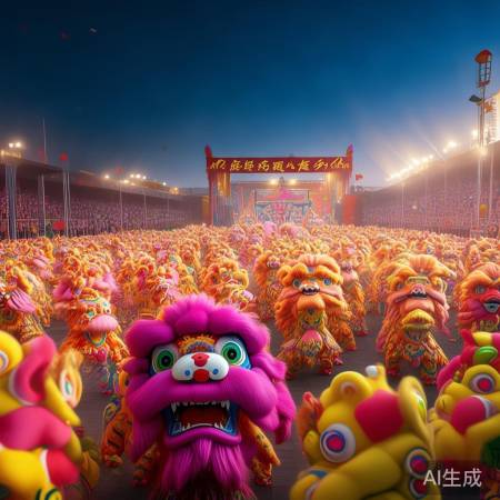 全运会开幕式：百头醒狮惊艳亮相，引爆全场！