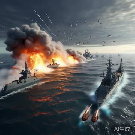 黄海中部实弹射击壮观