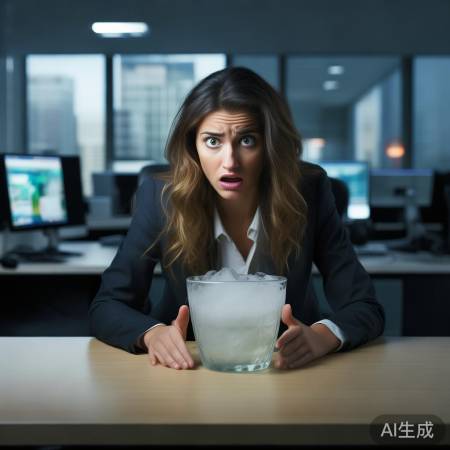 职场女性发现水杯异常