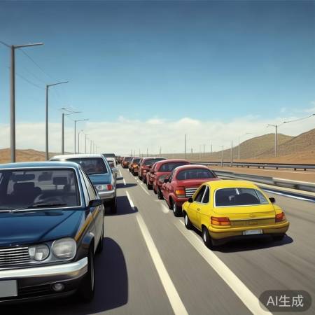 高速龟速奇观，停车现场