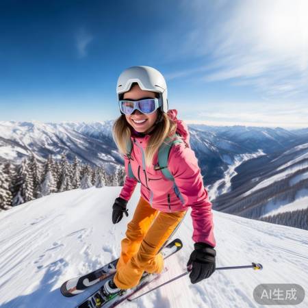 全红婵勇敢尝试滑雪，热爱生活