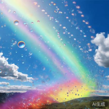 阳光穿越尘埃，光圈如彩虹