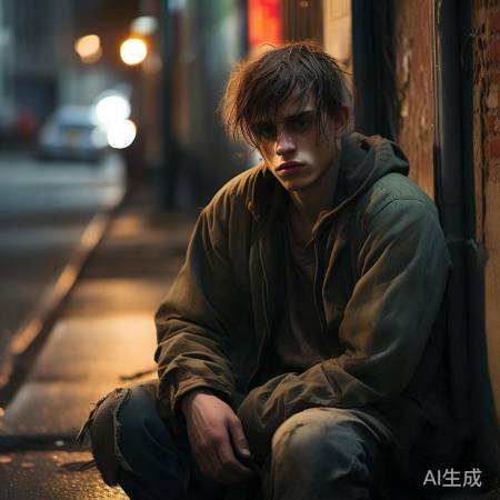 毒品毁人生,街头流浪汉