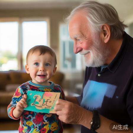 萌娃贴心叮嘱爷爷出行