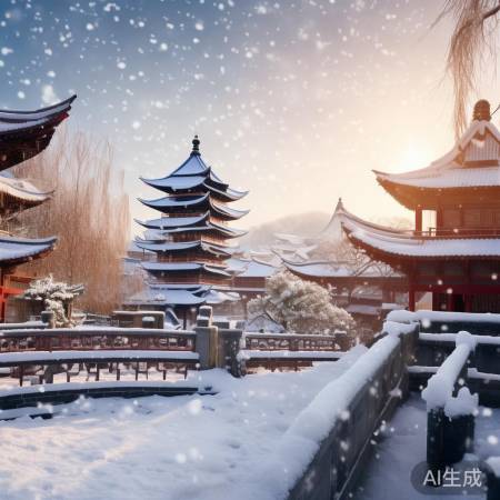 洛阳雪景，温暖如春