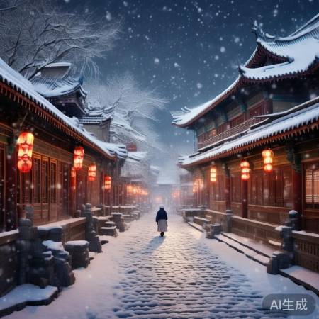北京初雪，中式美学之巅：探寻古都风情