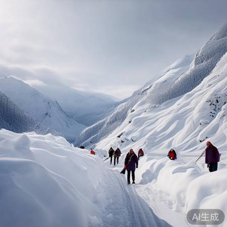雪中山区被困多车，警方火速救援解困