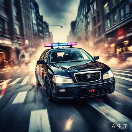 警车呼啸，枪战现场