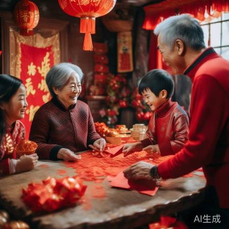春节传统仪式，红包祝福传承