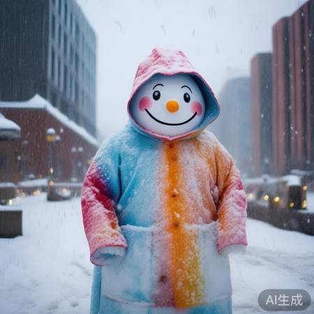 哈尔滨冬日奇景：雨雪交加的大雪