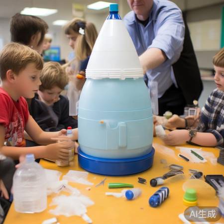 科学老师用水桶做火箭
