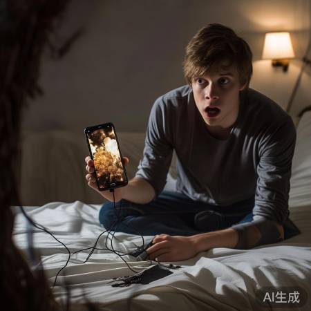 床上充电惊险一跳
