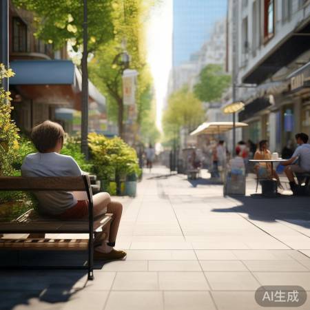 街头小憩，简单美好