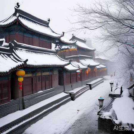 西安雪景：冬日里的美丽瞬间