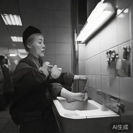 机场员工洗手池洗脚引关注